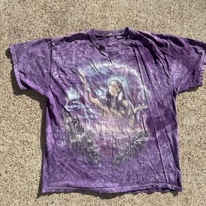 Vintage 1999 Y2K The Mountain Purple Graphic T-Shirt Indian Native American Trib